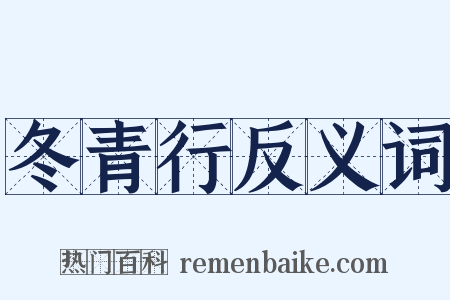 冬青行反义词是什么意思的图片